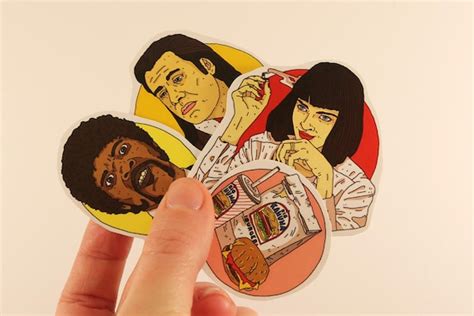 pulp fiction stickers laptop labels tags tarantino films mia | Etsy