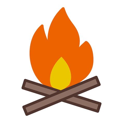 Premium Vector | Wood campfire outdoor bonfire fire burning wooden logs and camping stone ...