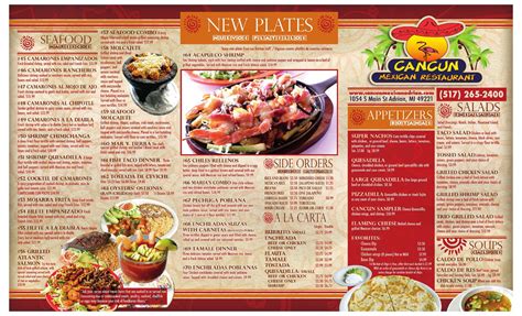 Cancun Mexican Restaurant menu in Adrian, Michigan, USA
