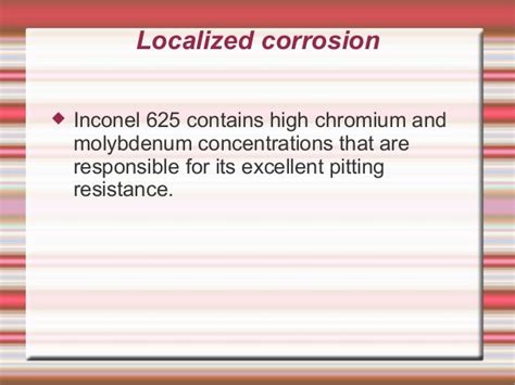 Inconel 625 Corrosion Resistance