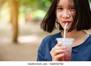 Cute Asian Teenage Girl Thirsty Drink Stock Photo 1468332782 | Shutterstock