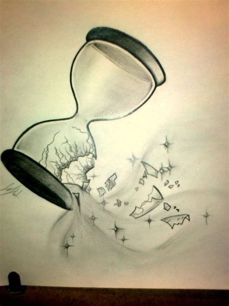 broken hourglass drawing