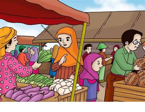 Gambar (49) Ibu Membeli Sayuran di Pasar | Buku anak, Gambar, Anak