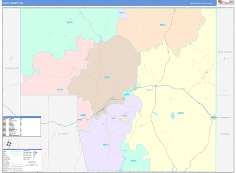 Elko County, NV Wall Map Color Cast Style by MarketMAPS - MapSales