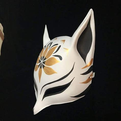 Kitsune mask sharp ears kitsune mask - golden lotus foxtume