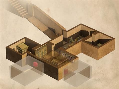 A computer illustration showing the layout of King Tut’s tomb, along ...