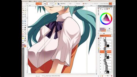 GIMP-painter-2.8 (alpha) : speed paint of Necomi-miku - YouTube