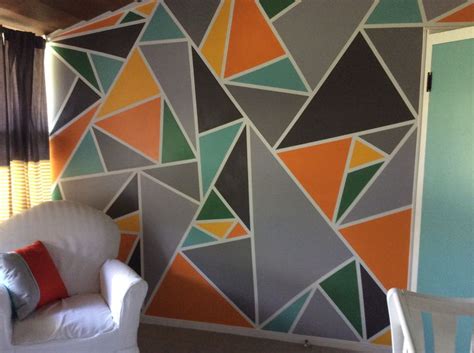 Used 7 colors | Geometric wall paint, Creative wall painting, Geometric ...