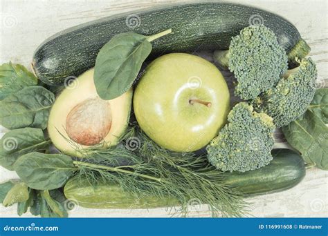 Vintage Photo, Natural Green Ingredients As Source Vitamins and Minerals Stock Photo - Image of ...