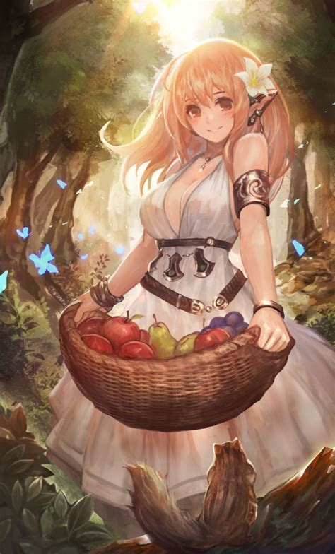 Elf maiden gathering fruit in the woods. | Anime | Pinterest | Anime, Imagenes kawaii anime y ...