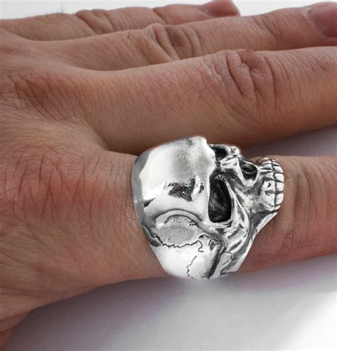 Silver Gothic Skull Ring Punk Style Ring 925 Sterling | Etsy