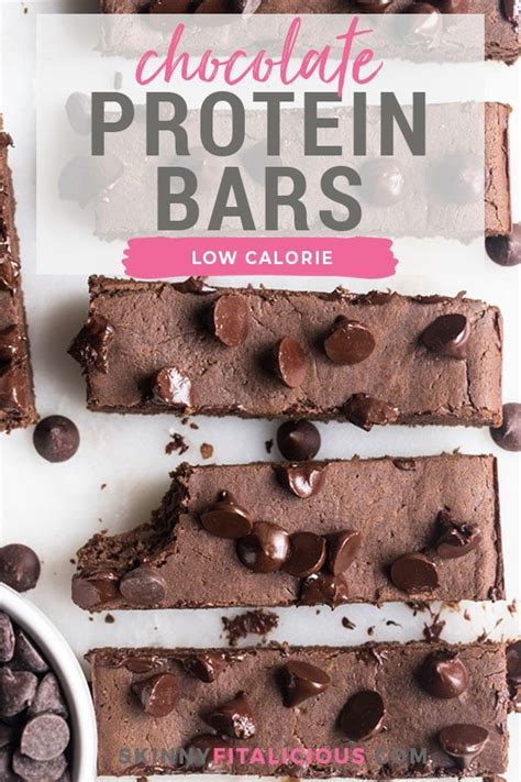 Healthy Chocolate Protein Bars {Low Calorie, GF} - Skinny Fitalicious® | Chocolate protein bars ...