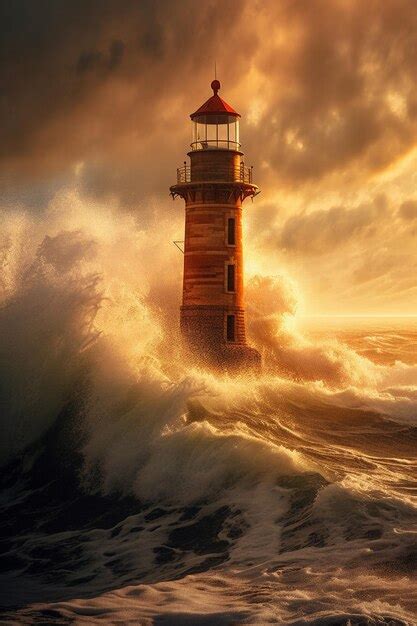 Premium AI Image | Lighthouse at sunset