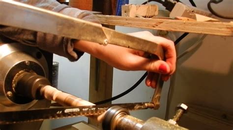 Wood Turning an ambrosia tool handle, injury, lathe, fail Part 2 - YouTube