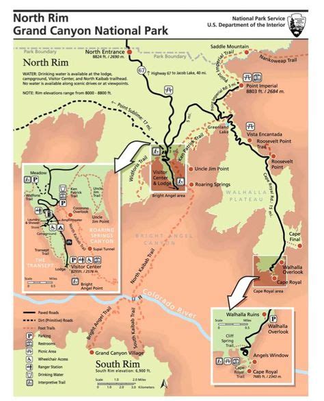 Grand Canyon North Rim Map | grand-canyon-north-rim-map.jpg | Grand canyon national park, Grand ...
