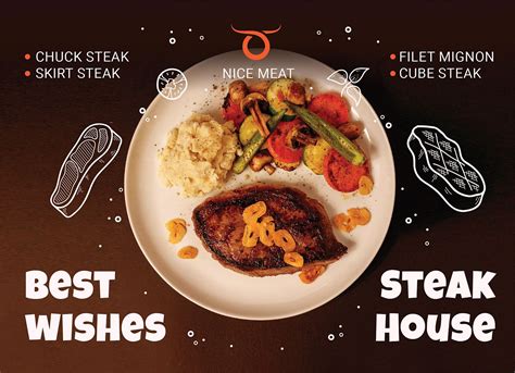 Steak House Greeting Card Template