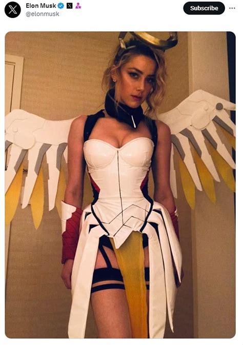 Elon Musk SHARES picture of Amber Heard dressed as Mercy from the ...