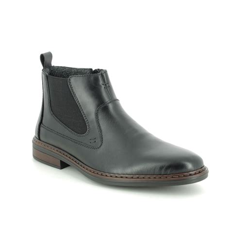 Rieker 37662-00 Black leather Chelsea Boots