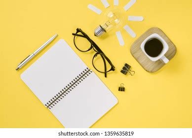 Flat Lay Top View Office Table Stock Photo 1338954023 | Shutterstock