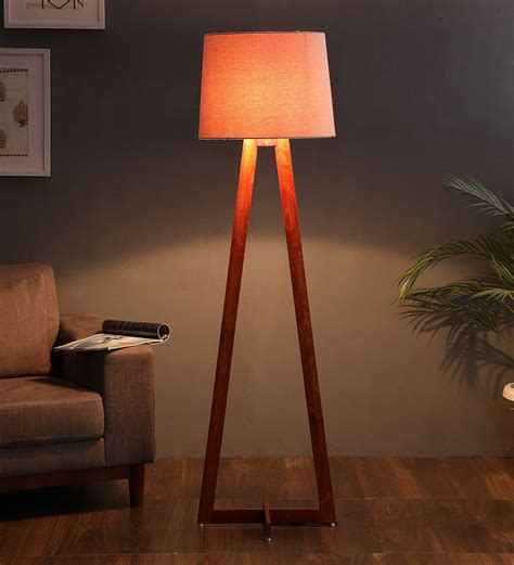 Buy Bryony Beige Fabric Shade Floor Lamp With Brown Base - at 41% OFF by Sanded Edge | Pepperfry