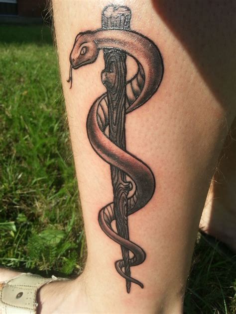 My Staff of Asclepius tattoo - Album on Imgur Ems Tattoos, Bull Tattoos, Body Art Tattoos ...