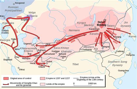 Conquest and movements of Genghis Khan | Genghis khan, Map, Mongol