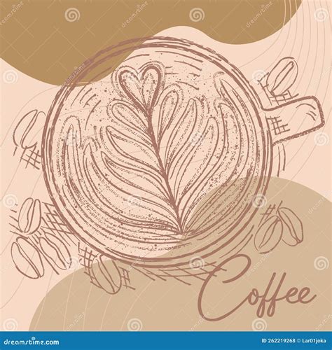 Sketch of a Hot Coffee Cup Vector Stock Vector - Illustration of ...