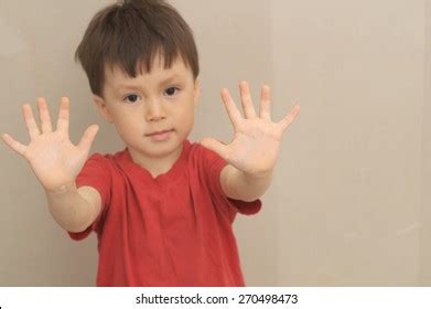 Stop Sign Boy Hands Front Himself Stock Photo 270498473 | Shutterstock