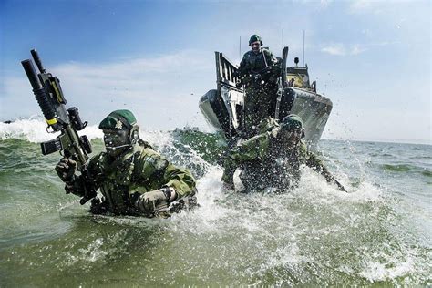 Swedish marines during BALTOP (Baltic Operations) exercise at Ravlunda ...