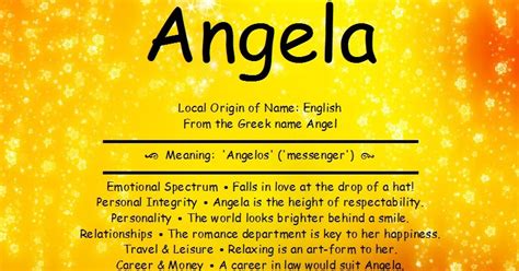 Angela Name Meaning And Analysis ~ First Name Creations