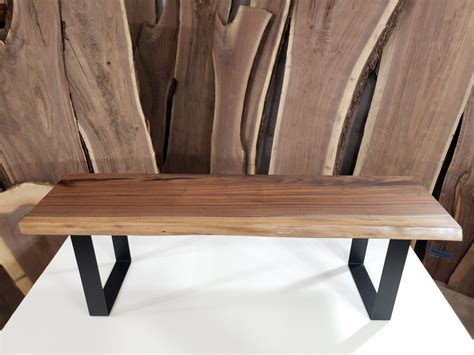 Live Edge Black Walnut Bench - 48 to 60 Inches - Handmade Black Walnut – Bucks County Live Edge