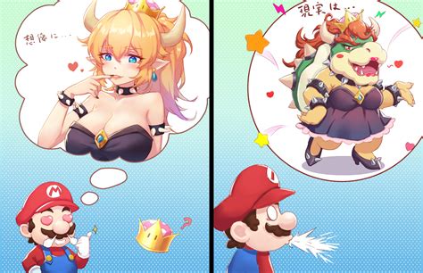 "Princess Koopa ~ Ideally / In Reality =w=" - by w2398510474. | Bowsette | Know Your Meme