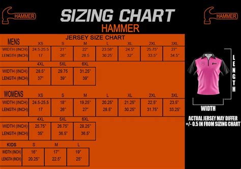 Size Chart - Hammer Bowling Gear