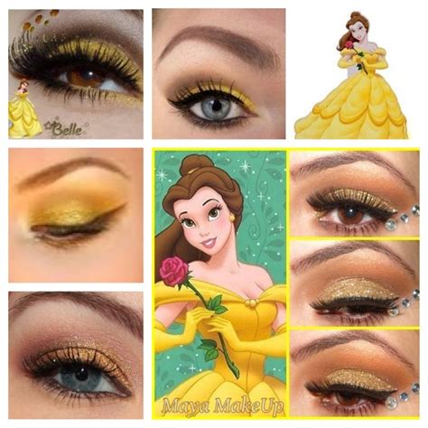 Princess belle make up ideas Disney Eye Makeup, Belle Makeup, Disney Inspired Makeup, Disney ...