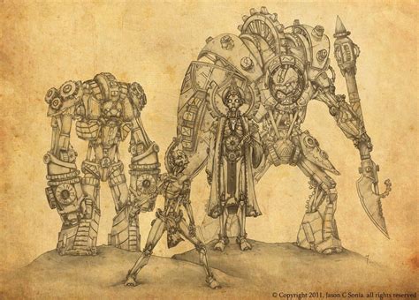 Automaton Race Picture (2d, illustration, robot, golem, clockwork ...