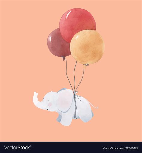 Watercolor baby elephant Royalty Free Vector Image