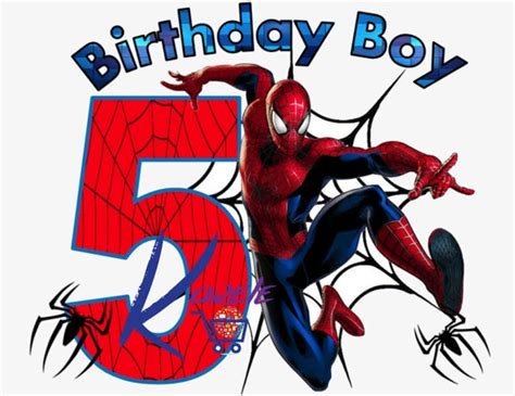 Spiderman 5th Cumpleaños Archivo Digital. Sin nombre | Etsy