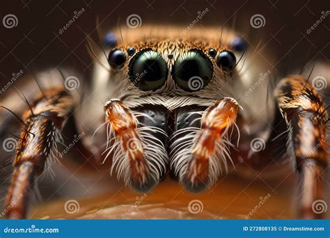Extreme Macro Close-up of Spider Eyes and Mandibles - Generative AI Stock Illustration ...