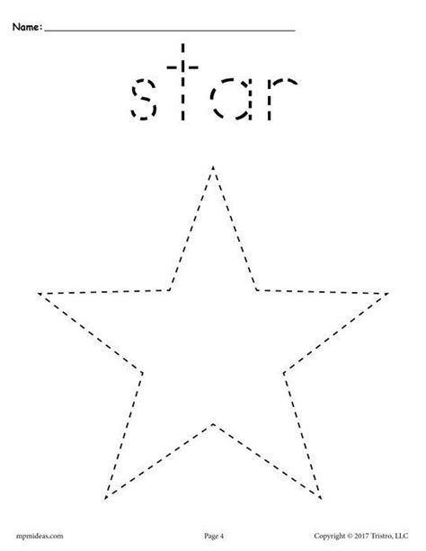 Free Printable Star Tracing Worksheet #learnarabicactivities | Shape tracing worksheets, Tracing ...