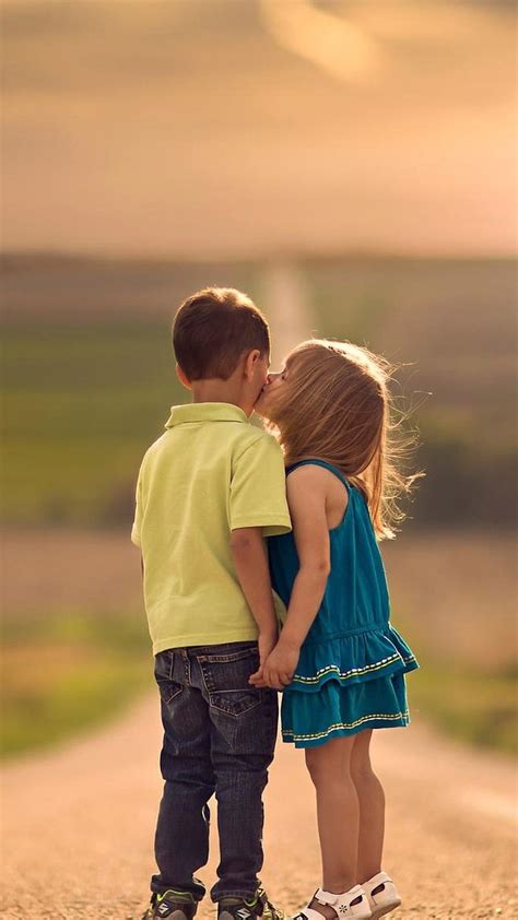 Girl Boy Love, Girl Kissing A Boy, love, kids love, care, cute, HD phone wallpaper | Peakpx