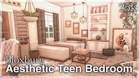 Bloxburg - Aesthetic Teen Bedroom Speedbuild - YouTube