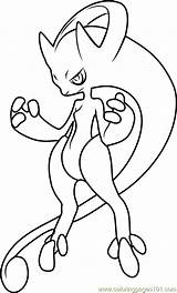 Mega Mewtwo Y Pokemon Coloring Page  Free Pokémon Pages sketch template