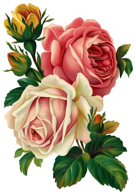 PAPIROLAS COLORIDAS: FLORES DE VIERNES. | Flores vintage, Clip art vintage e Pintura em tecido rosas