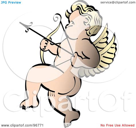 Royalty-Free (RF) Clipart Illustration of a Shooting Cupid Tattoo ...