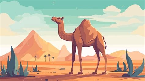 Premium Vector | Desert camel drawing vector