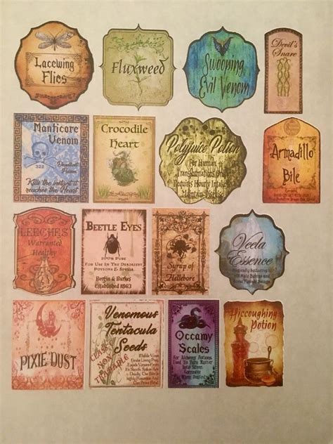 Free Printable Harry Potter Potion Labels