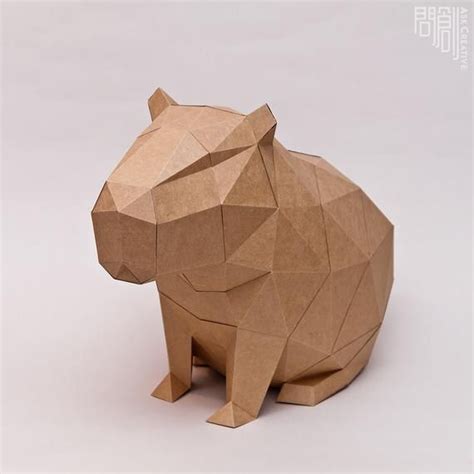 Capybara Paper Model ,papercraft , DIY , Low Poly , PDF Papercraft ...