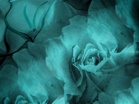 Download Teal Artistic Flower Wallpaper