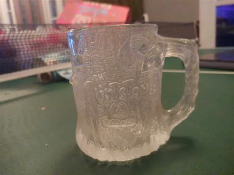 VINTAGE 1993 MCDONALD’S The FLINTSTONES Frosted Clear Handle Glass Mug ...