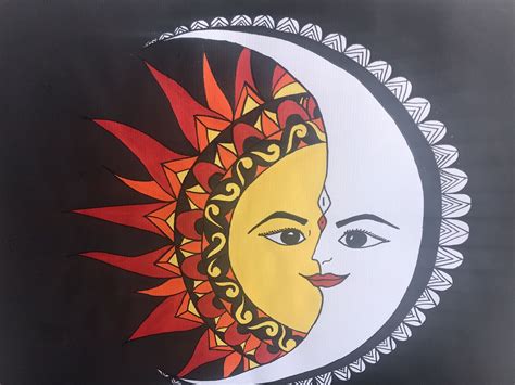 Sun and Moon Madhubani/ Mithila Painting in 2021 | Madhubani painting ...